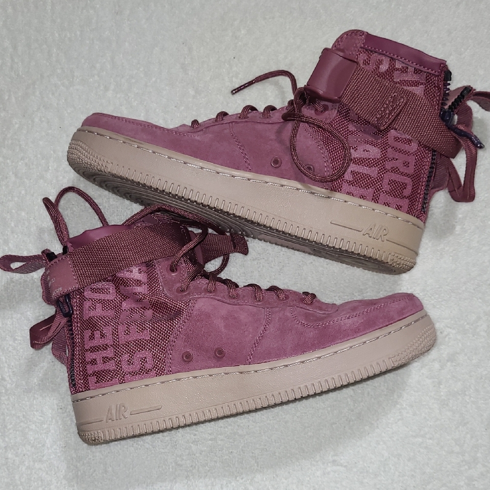 Nike SF Air Force 1 Mid  High-Top Sneakers In Vintge Wine Size 6.5 Womans